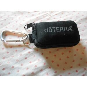 DoTerra Black Zip Travel Case Keychain + 8 Mini Essential Oil Bottles Set Black